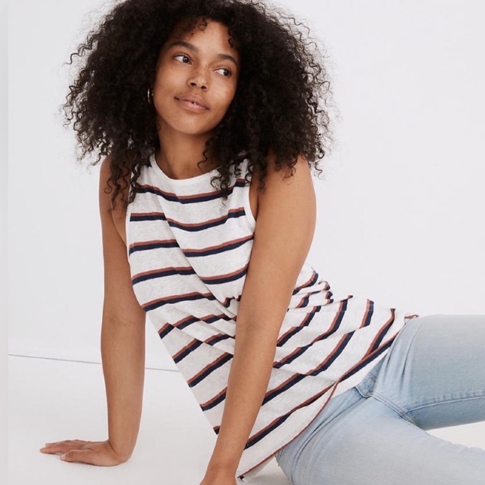 ❤️… Madewell Mockhead Stripe Tank